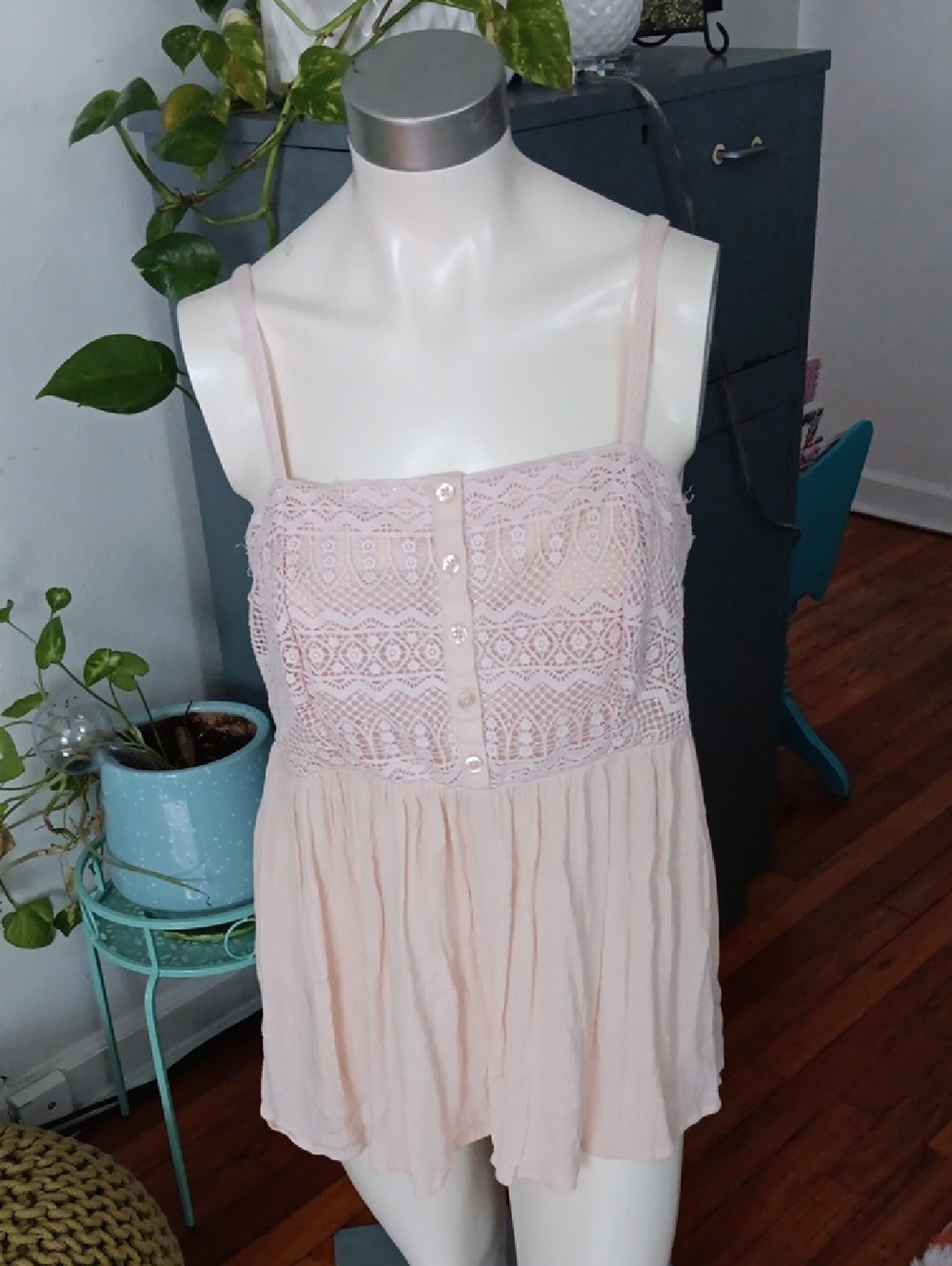 torrid Pale Pink Lace Bodice Tank